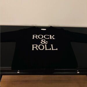 Black 'Rock & Roll' Sweater
